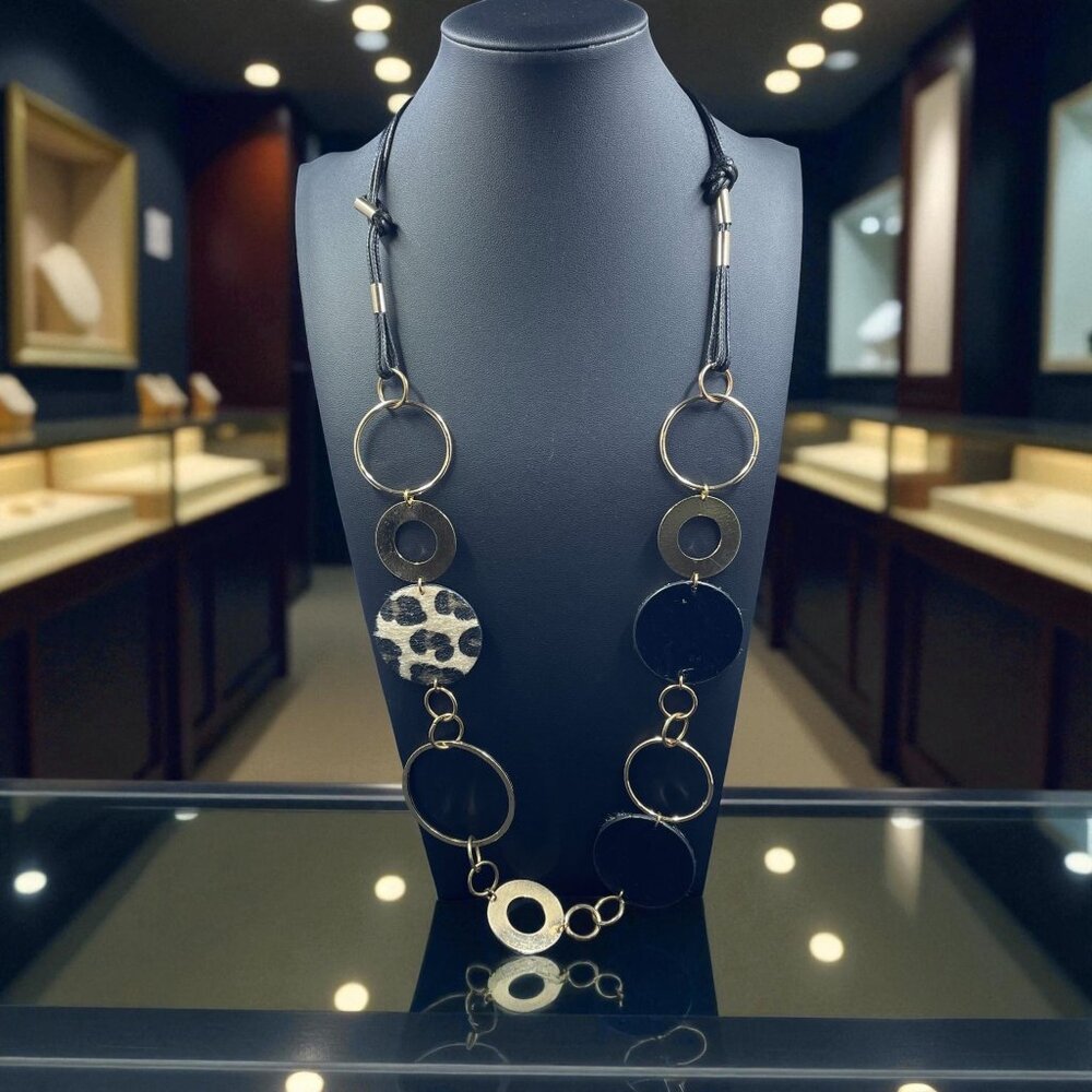 LK Leetal Kalmanson‎ Statement Leopard Pendant Necklace Y2K Coquette Glam